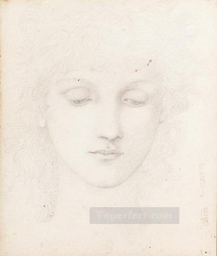  Burne Canvas - Head of a Girl PreRaphaelite Sir Edward Burne Jones